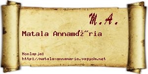 Matala Annamária névjegykártya